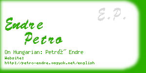 endre petro business card